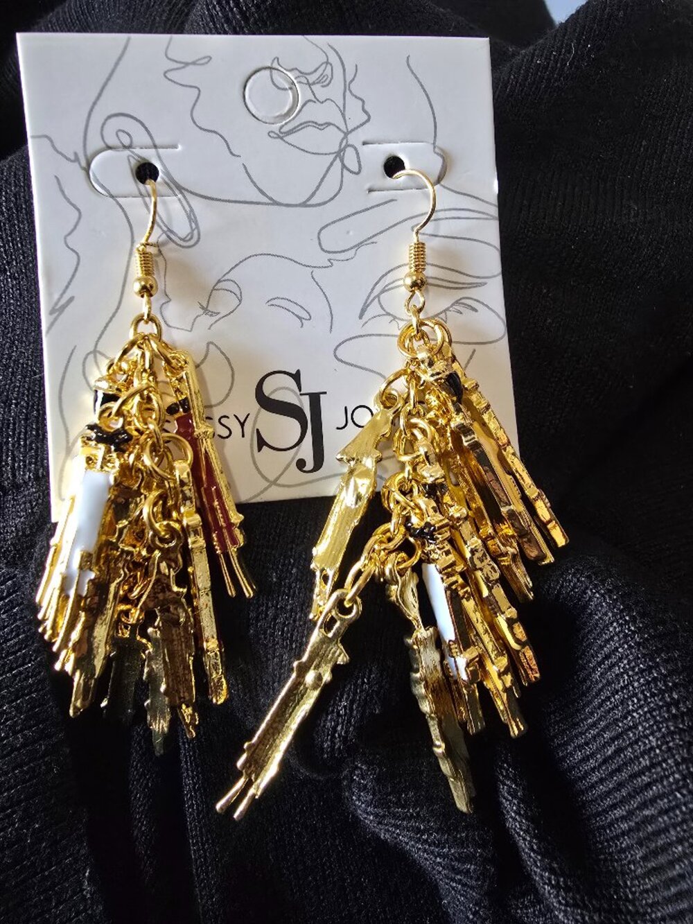 Sassy Jones Maaisai Sherrie Dangle Earrings - Gold